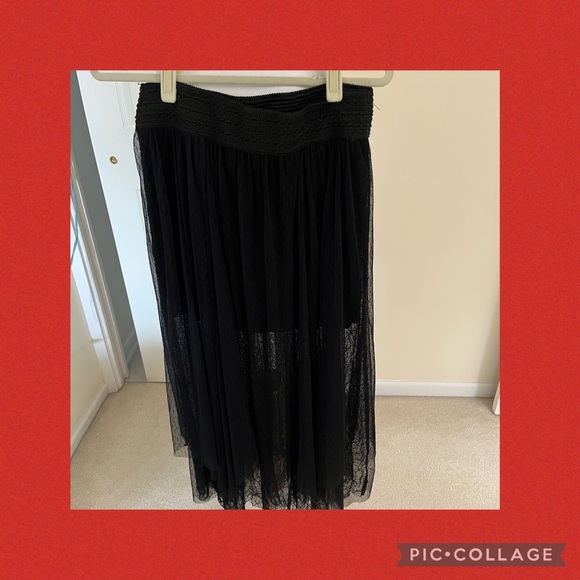 FREE PEOPLE DOTTED LACE SKIRT LARGE - Picture 10 of 12